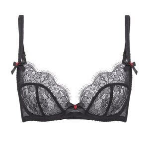 NWT Agent Provocateur Lorna Lace Black Plunge Bra